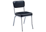 2066 Retro Upholstered Dining Side Chair Black (Set of 2)