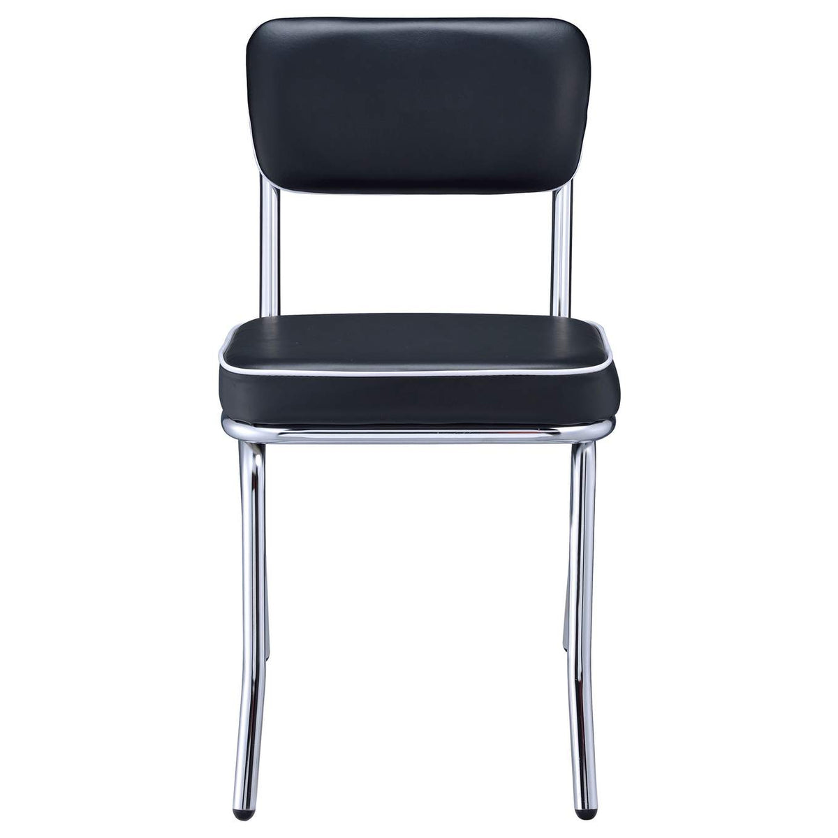 2066 Retro Upholstered Dining Side Chair Black (Set of 2)