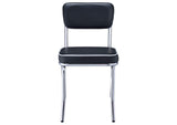 2066 Retro Upholstered Dining Side Chair Black (Set of 2)
