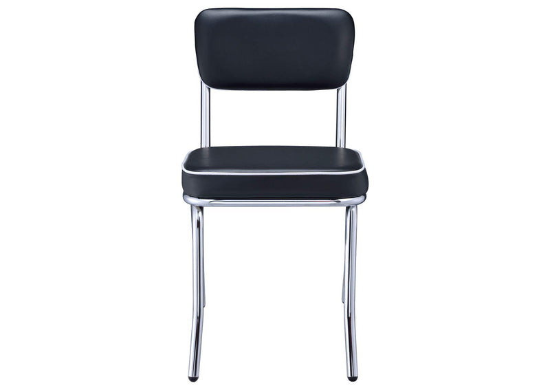 2066 Retro Upholstered Dining Side Chair Black (Set of 2)