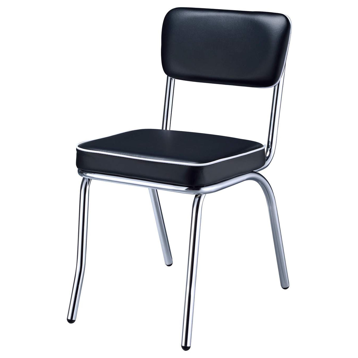 2066 Retro Upholstered Dining Side Chair Black (Set of 2)