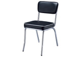 2066 Retro Upholstered Dining Side Chair Black (Set of 2)