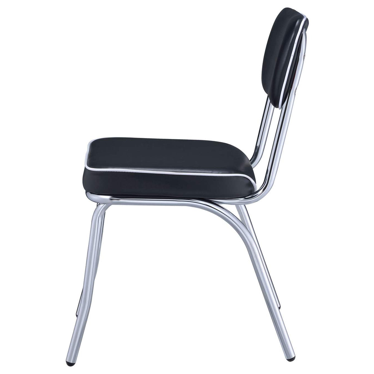 2066 Retro Upholstered Dining Side Chair Black (Set of 2)