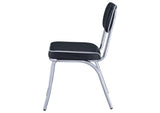 2066 Retro Upholstered Dining Side Chair Black (Set of 2)