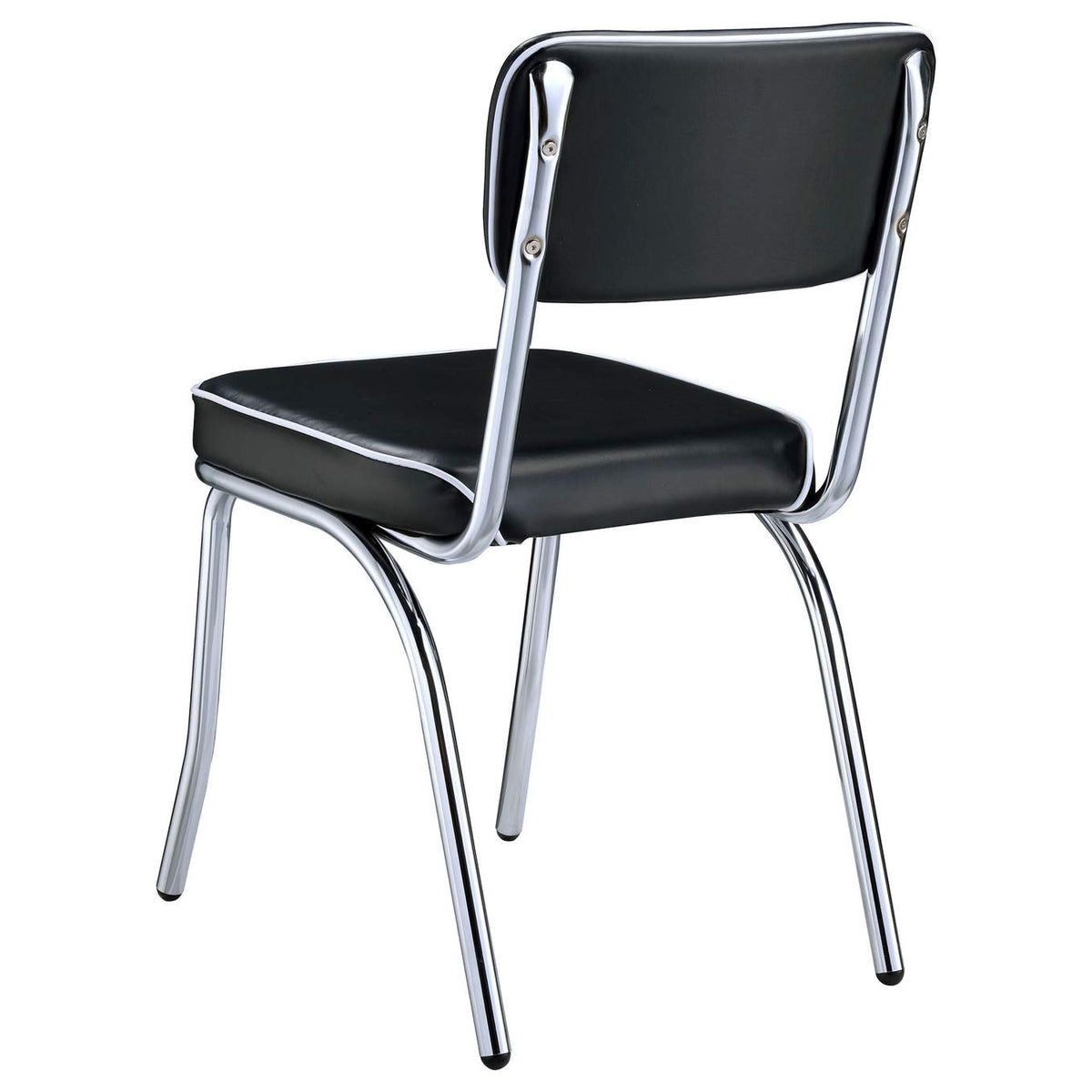 2066 Retro Upholstered Dining Side Chair Black (Set of 2)