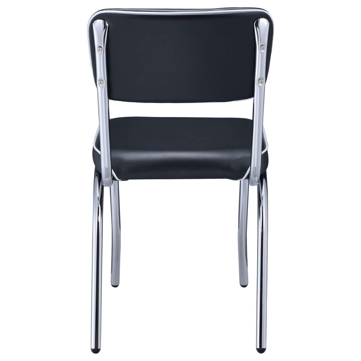 2066 Retro Upholstered Dining Side Chair Black (Set of 2)