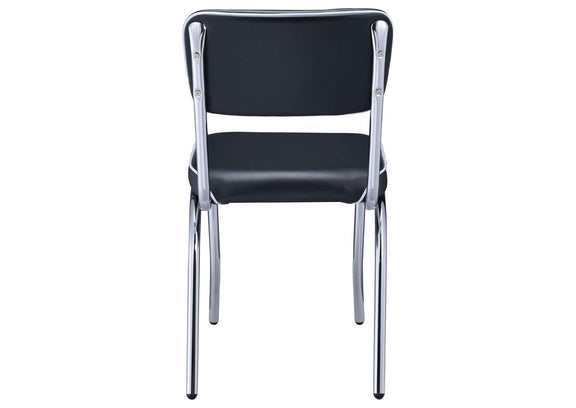2066 Retro Upholstered Dining Side Chair Black (Set of 2)