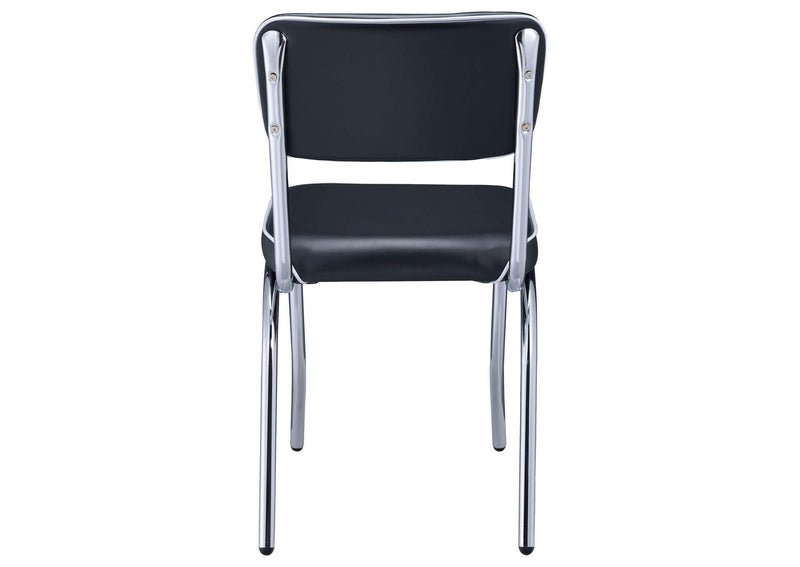 2066 Retro Upholstered Dining Side Chair Black (Set of 2)
