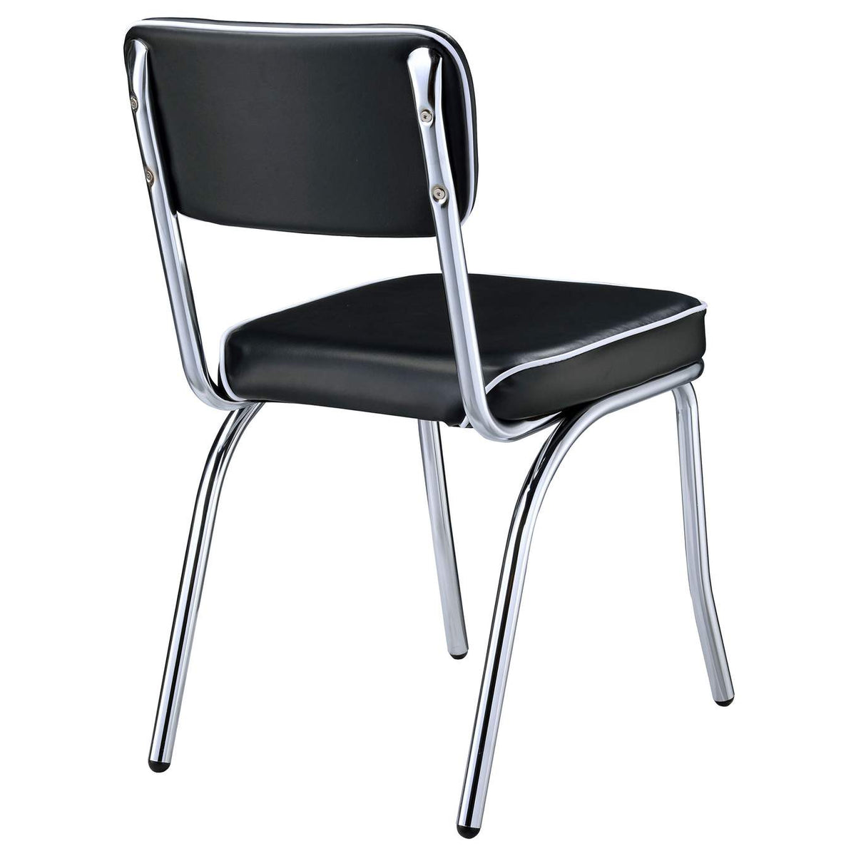 2066 Retro Upholstered Dining Side Chair Black (Set of 2)