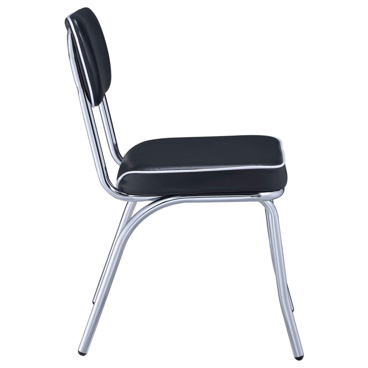 2066 Retro Upholstered Dining Side Chair Black (Set of 2)