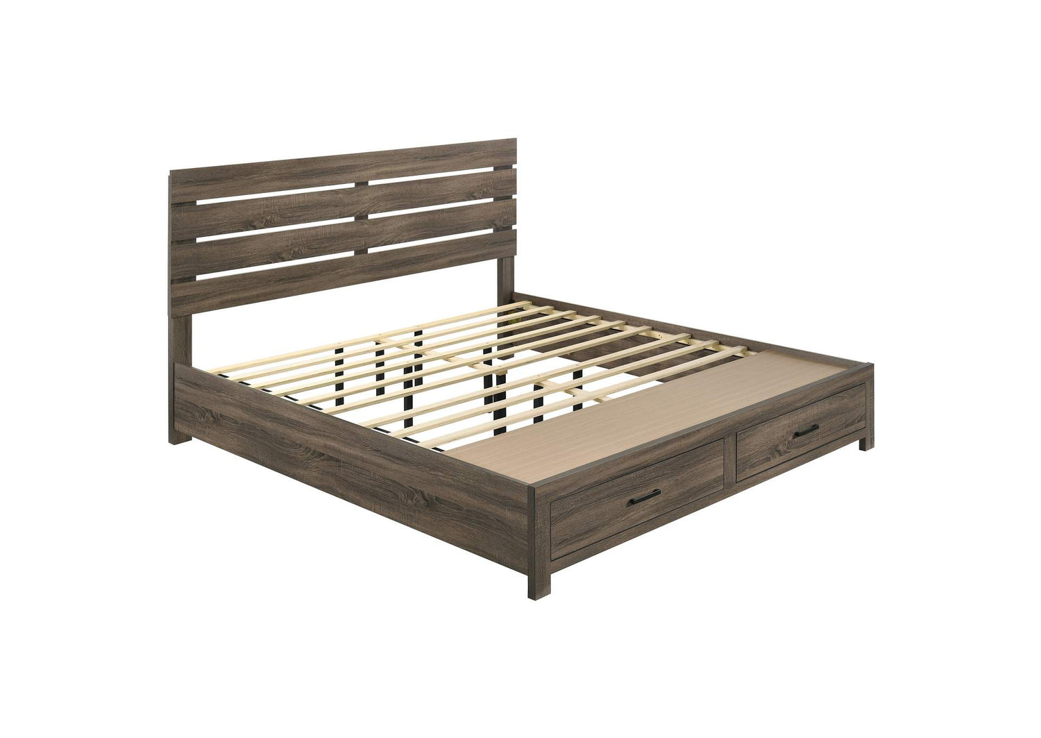 Brantford Wood Eastern King Storage Panel Bed Barrel Oak