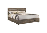 207040KE Brantford Wood Eastern King Storage Panel Bed Barrel Oak