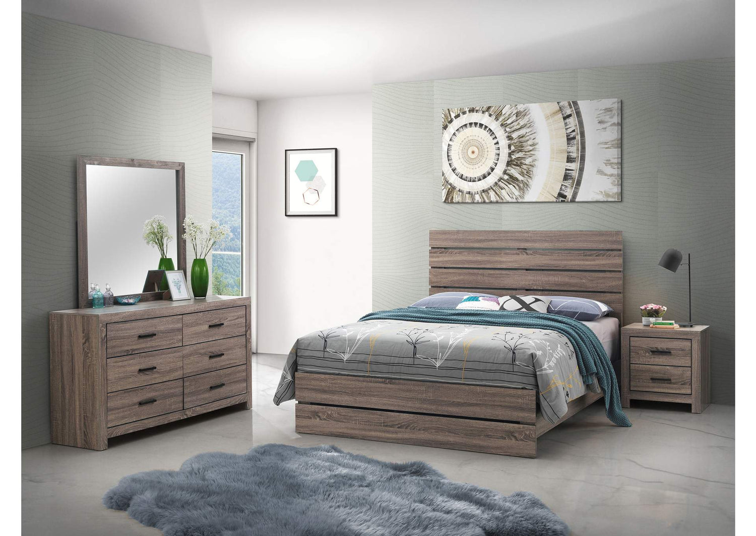 Brantford 4-piece Eastern King Bedroom Set Barrel Oak
