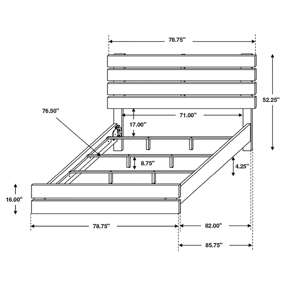 207041KE Brantford Wood Eastern King Panel Bed Barrel Oak