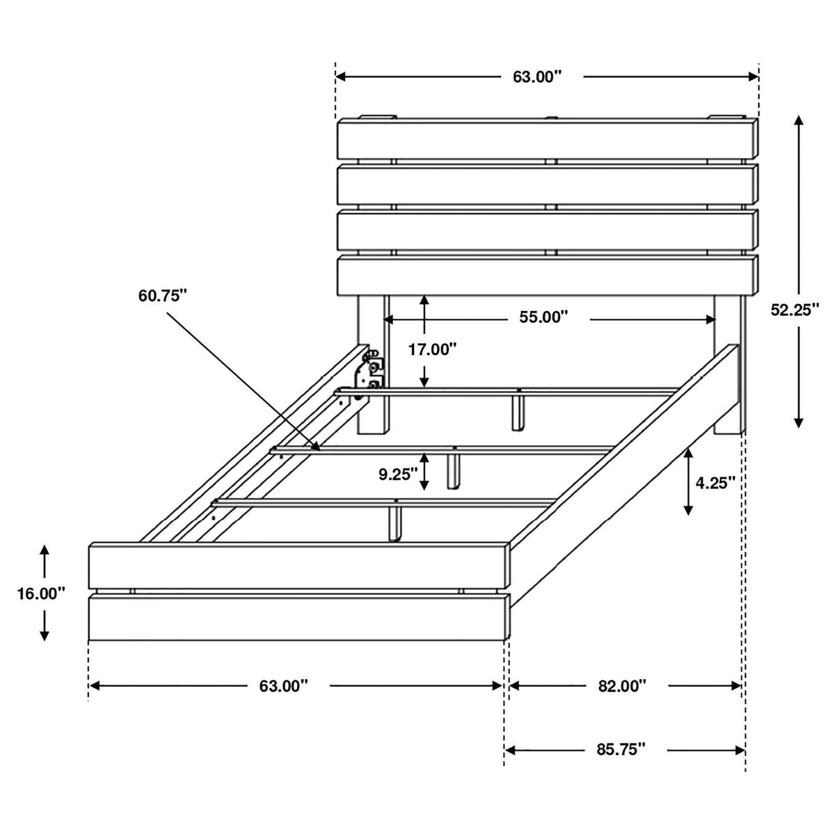 207041Q Brantford Wood Queen Panel Bed Barrel Oak
