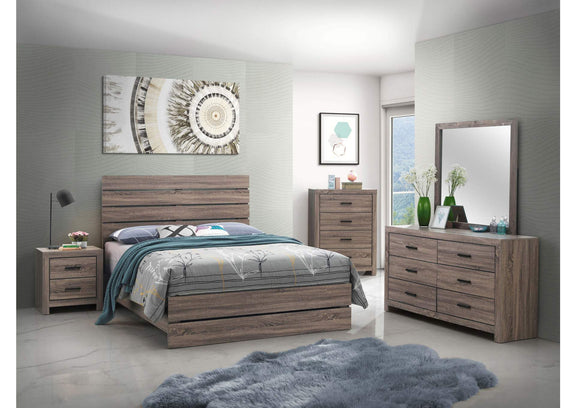 207041Q Brantford Wood Queen Panel Bed Barrel Oak