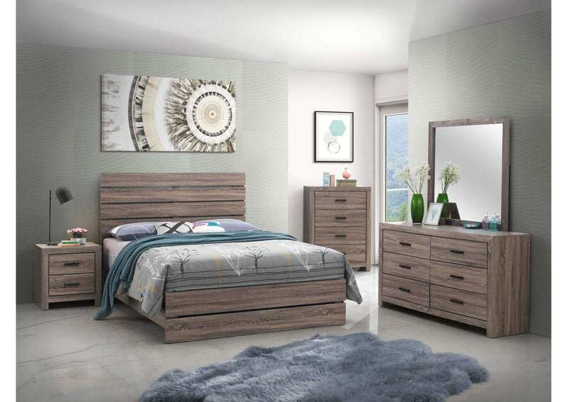 207041Q Brantford Wood Queen Panel Bed Barrel Oak