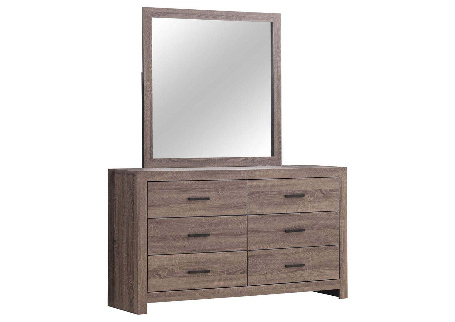 Brantford 6-drawer Dresser with Mirror Barrel Oak