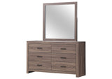 207043M Brantford 6-drawer Dresser with Mirror Barrel Oak
