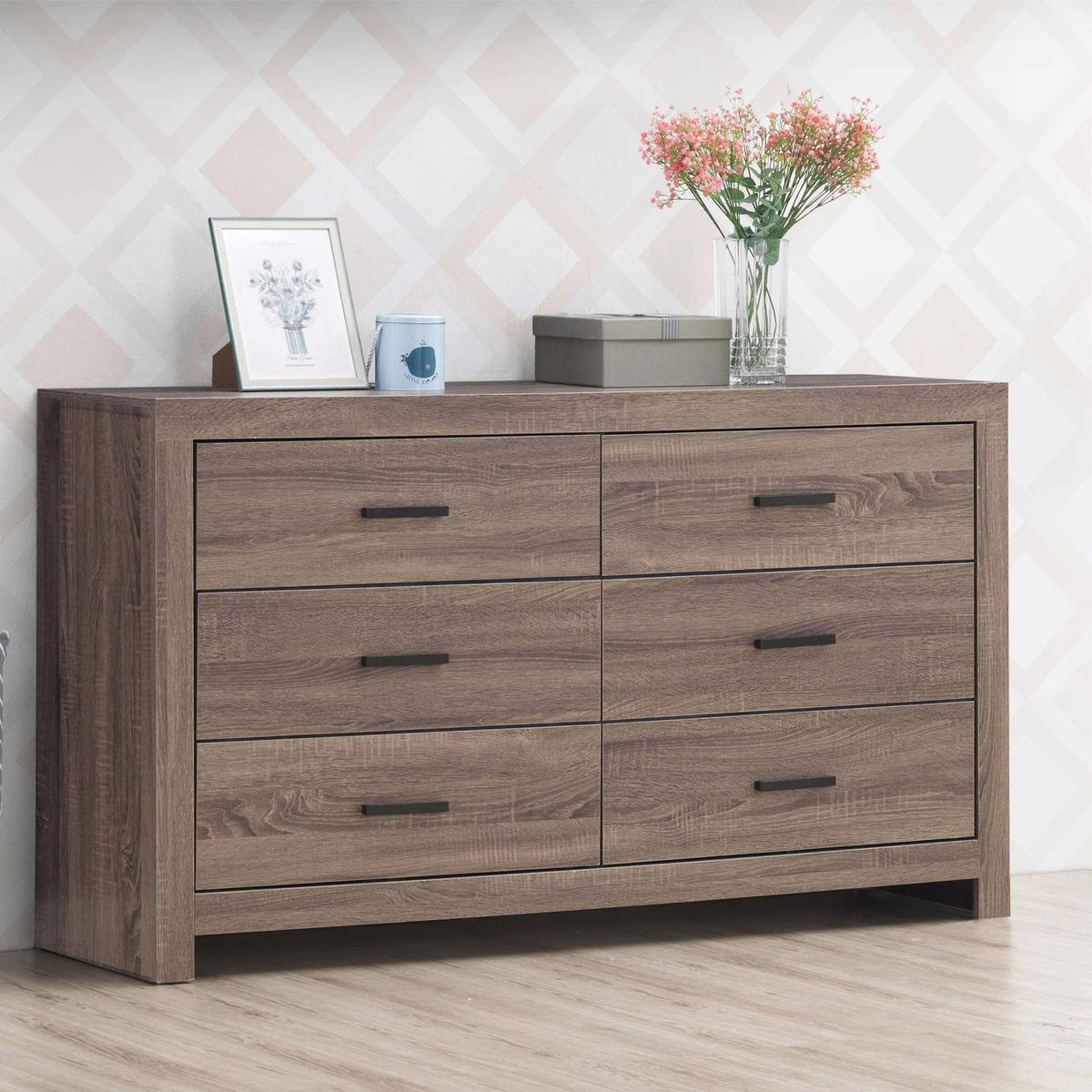 207043 Brantford 6-drawer Dresser Barrel Oak