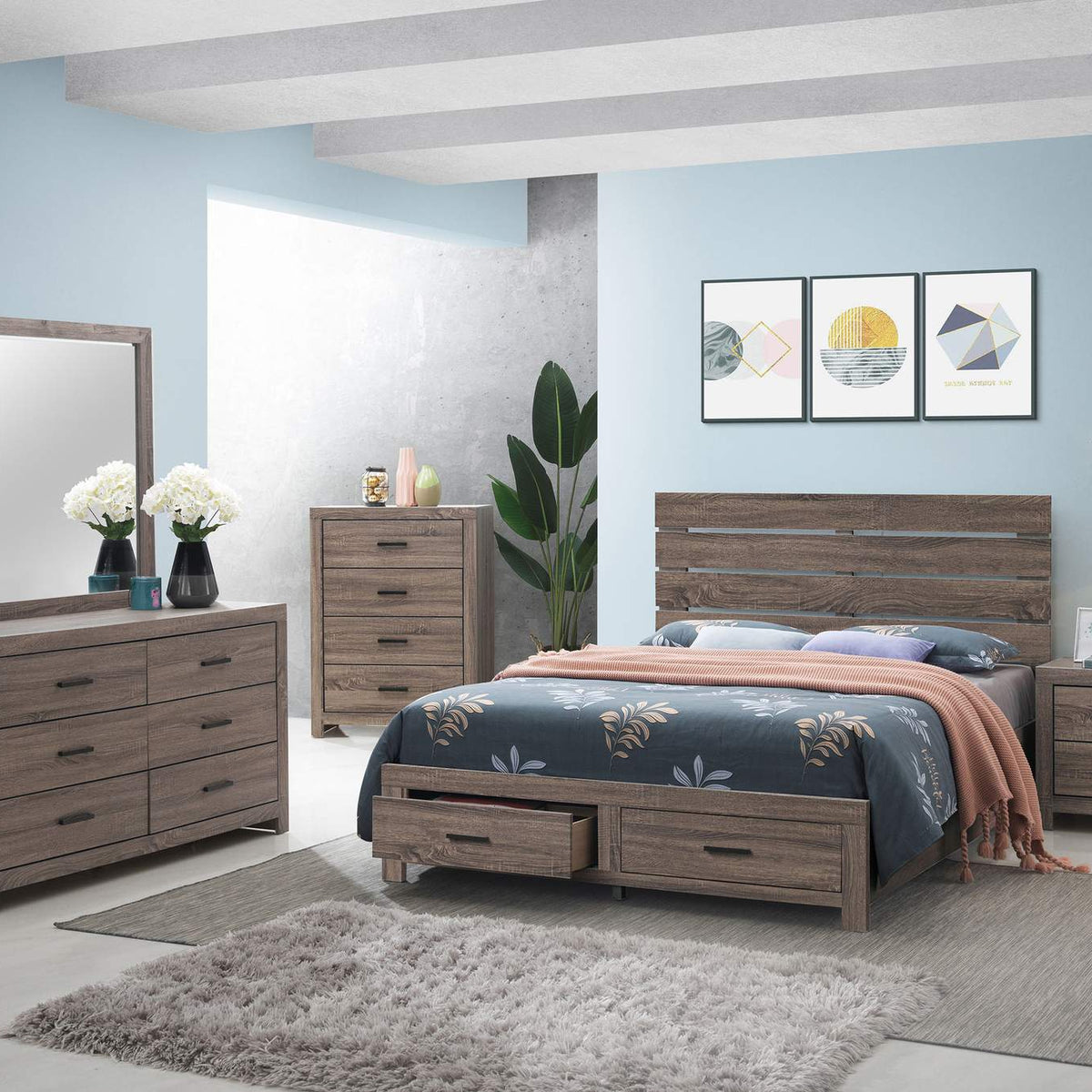 207043 Brantford 6-drawer Dresser Barrel Oak