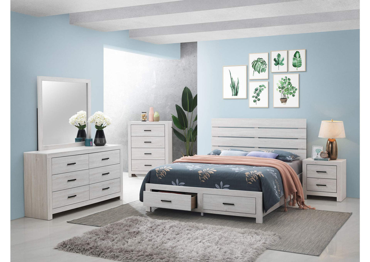 Brantford 5-piece Eastern King Bedroom Set Coastal White
