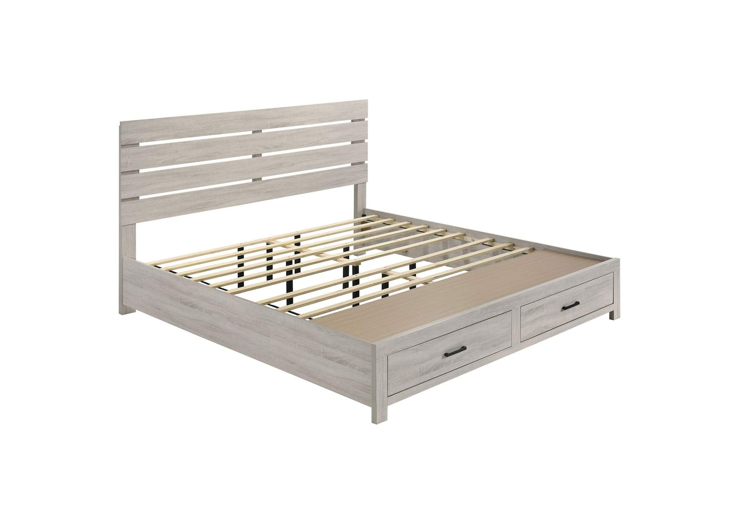 Brantford Wood Eastern King Storage Panel Bed Coastal White