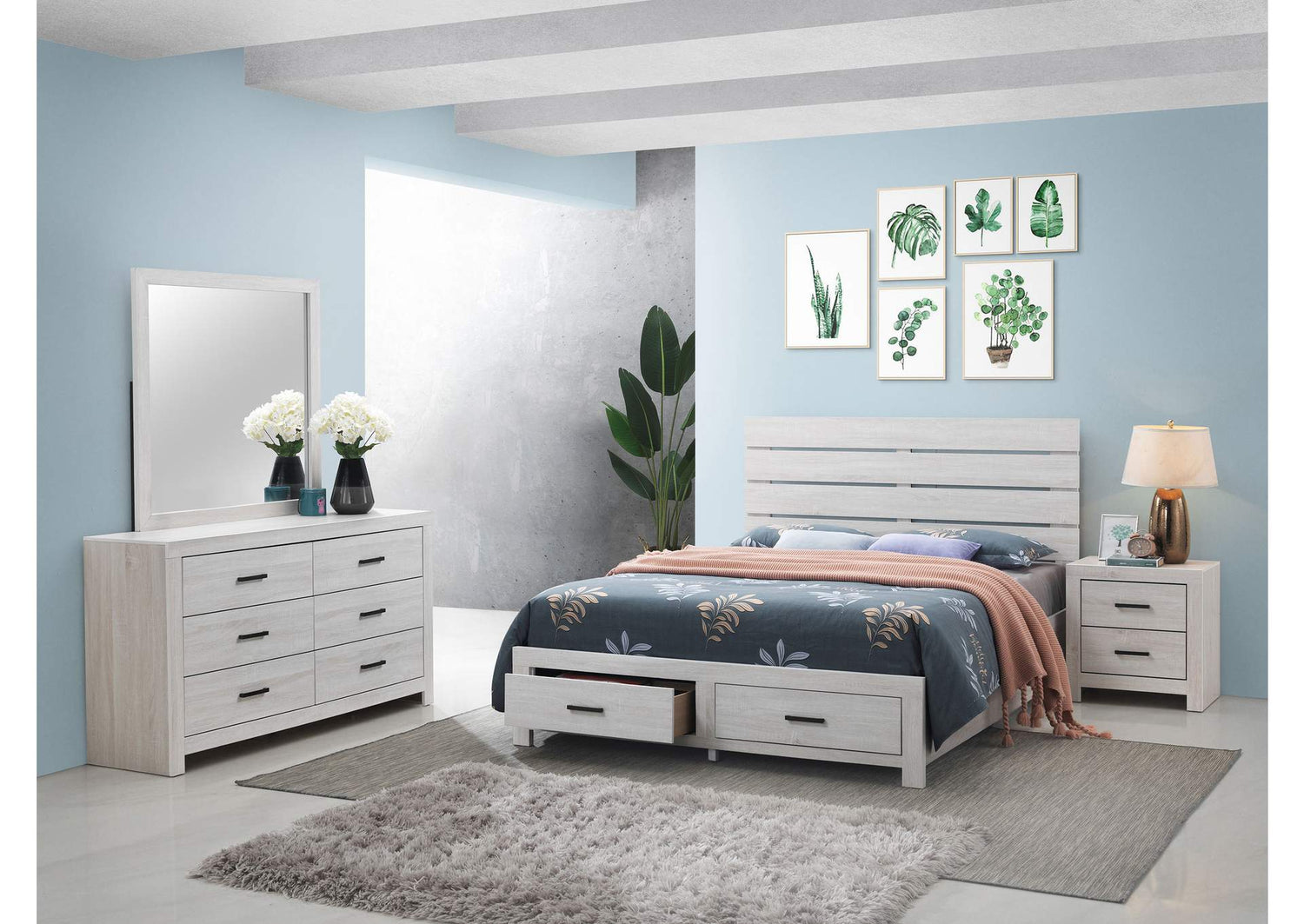Brantford 4-piece Queen Bedroom Set Coastal White