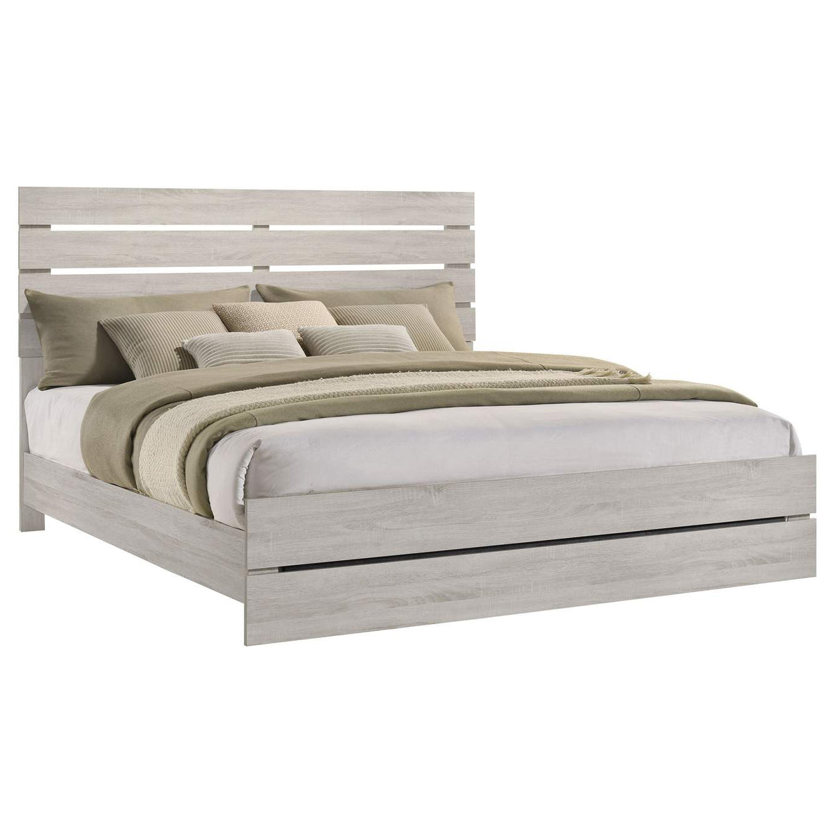 207051KE Brantford Wood Eastern King Panel Bed Coastal White