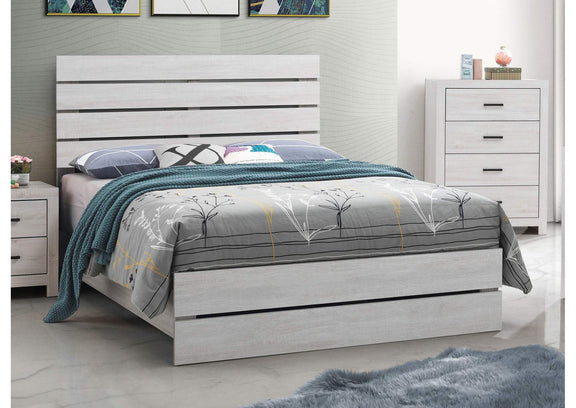 207051Q Brantford Wood Queen Panel Bed Coastal White