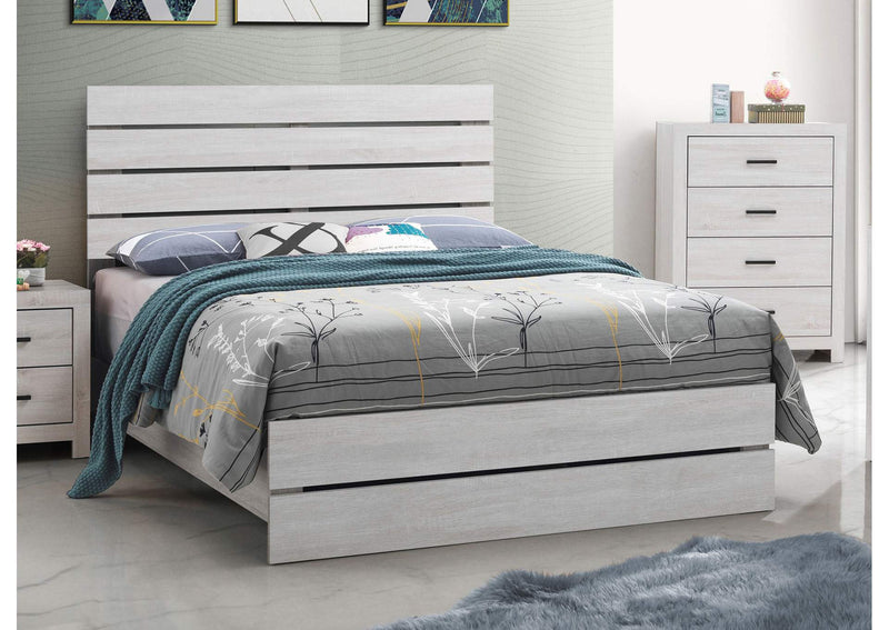 207051Q Brantford Wood Queen Panel Bed Coastal White