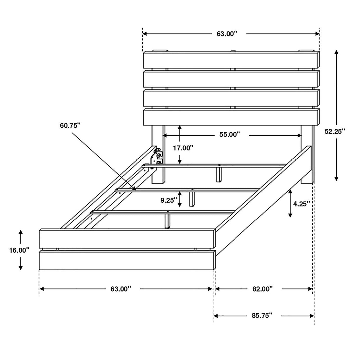 207051Q Brantford Wood Queen Panel Bed Coastal White