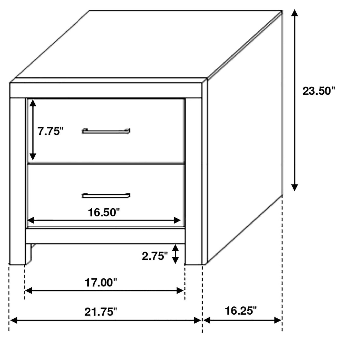 207052 Brantford 2-drawer Nightstand Coastal White