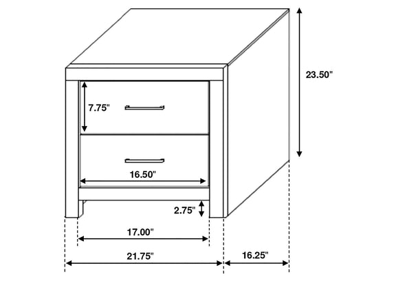 207052 Brantford 2-drawer Nightstand Coastal White