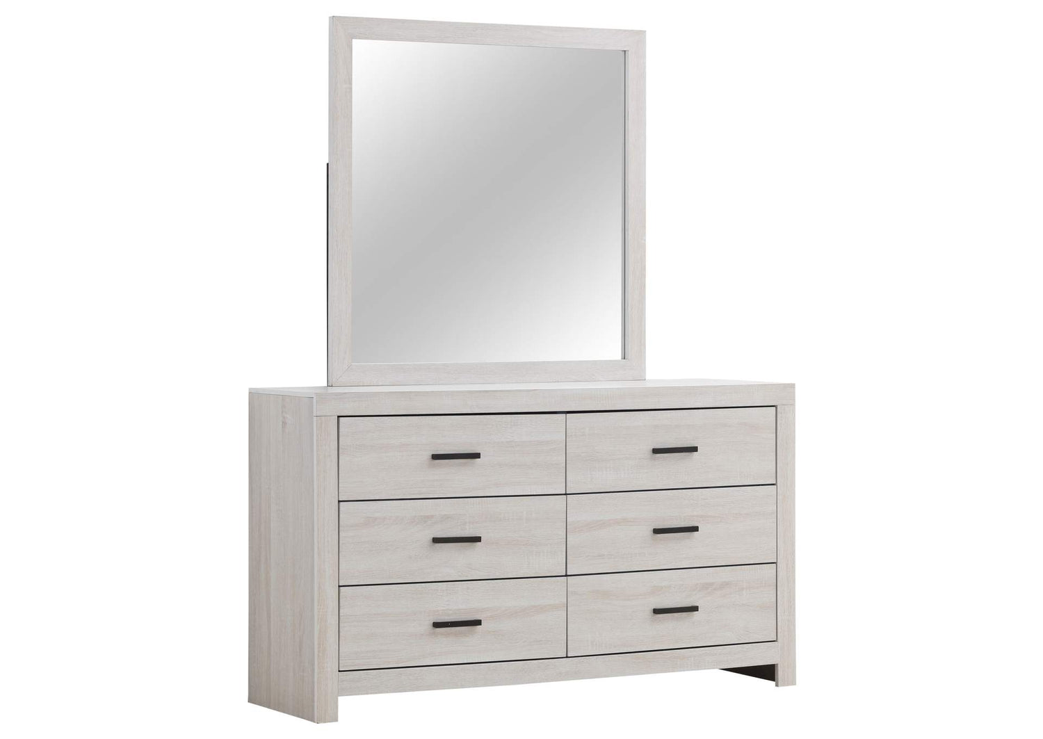 Brantford 6-drawer Dresser with Mirror Coastal White