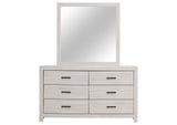 207053M Brantford 6-drawer Dresser with Mirror Coastal White