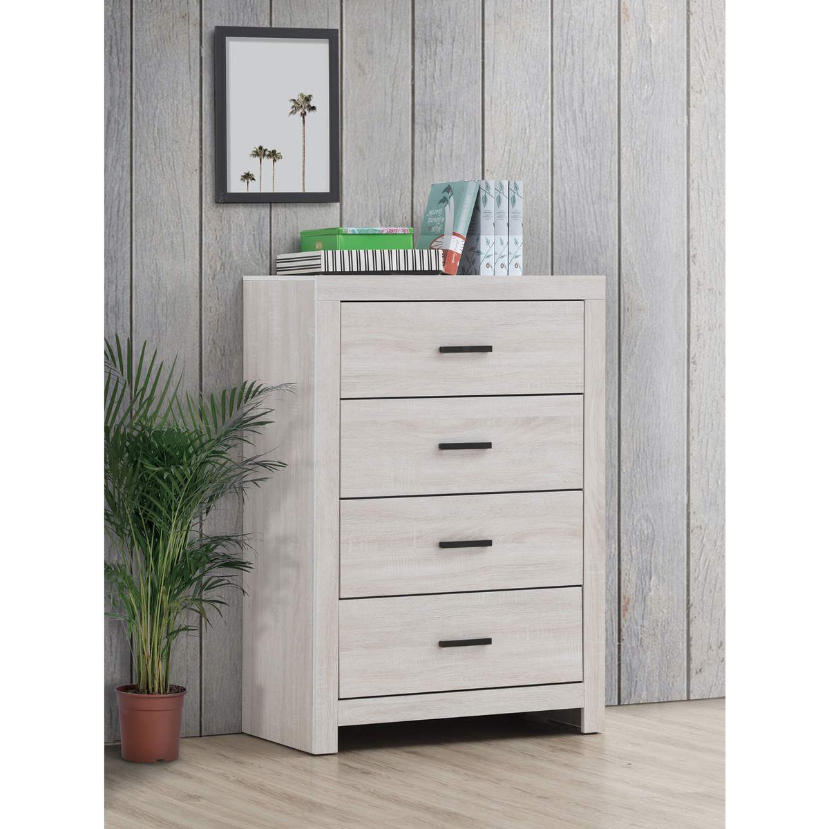 207055 Brantford 4-drawer Bedroom Chest Coastal White