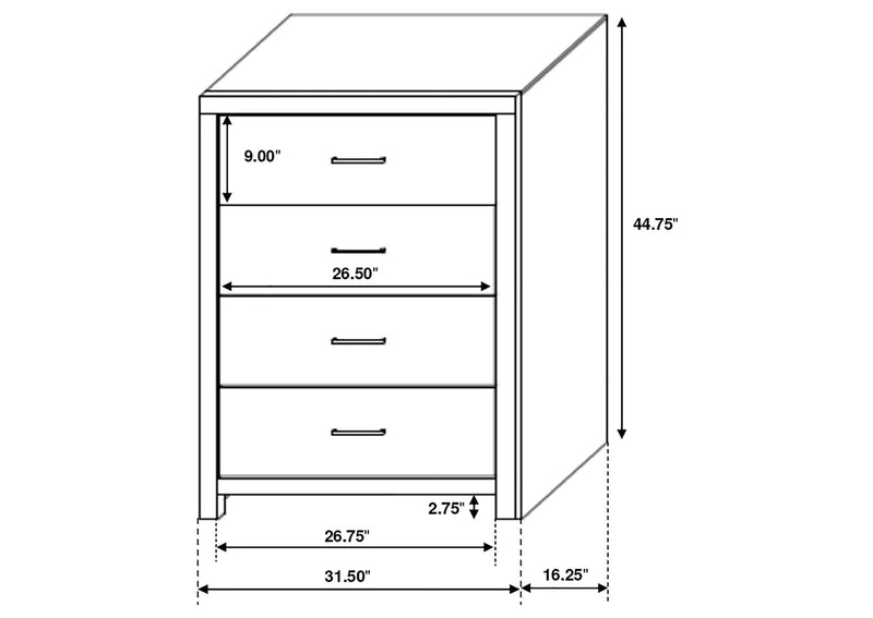 207055 Brantford 4-drawer Bedroom Chest Coastal White