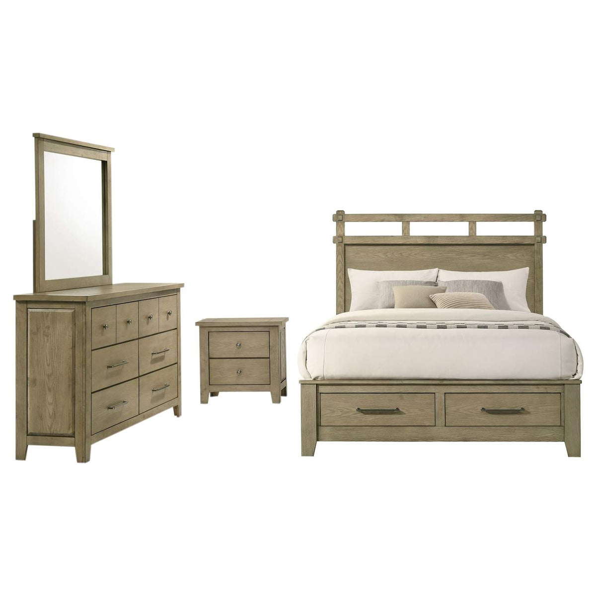 207530KE-S4 Hazlewood 4-piece Eastern King Bedroom Set Vineyard Oak