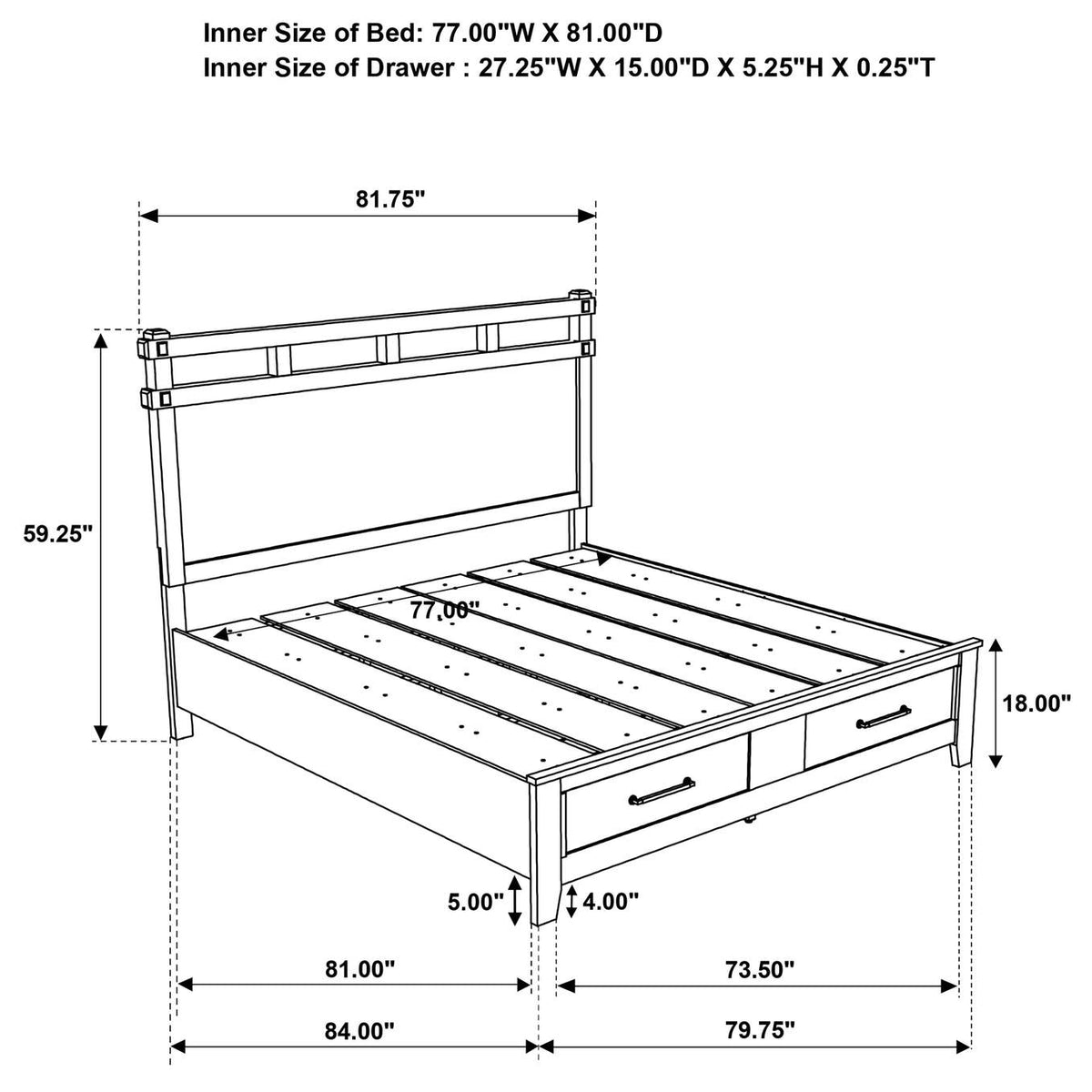207530KE-S5 Hazlewood 5-piece Eastern King Bedroom Set Vineyard Oak