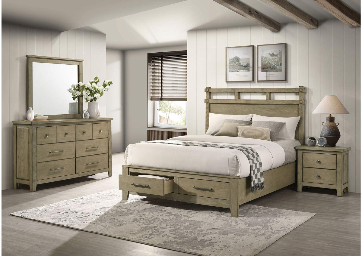 207530Q-S4 Hazlewood 4-piece Queen Bedroom Set Vineyard Oak