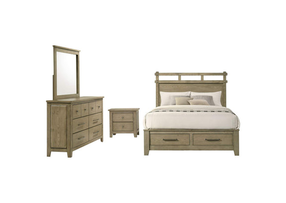 207530Q-S4 Hazlewood 4-piece Queen Bedroom Set Vineyard Oak