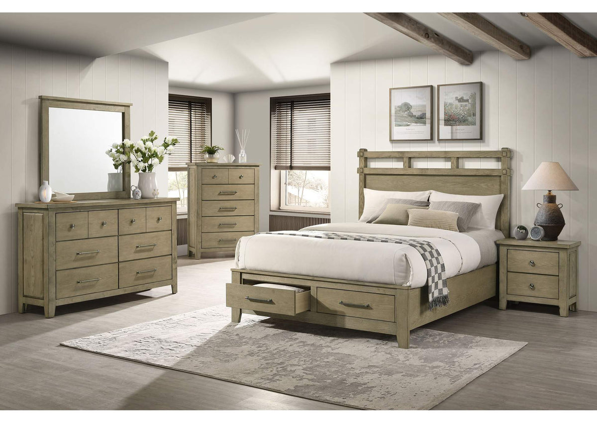 207530Q-S5 Hazlewood 5-piece Queen Bedroom Set Vineyard Oak