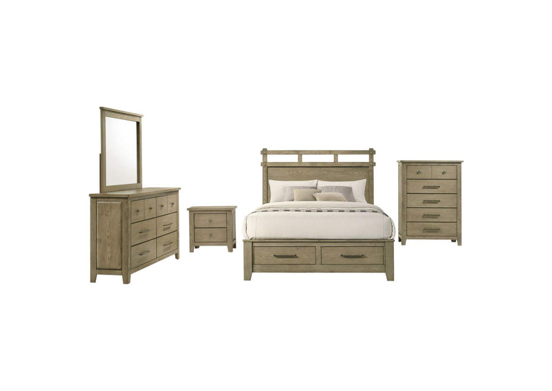 207530Q-S5 Hazlewood 5-piece Queen Bedroom Set Vineyard Oak