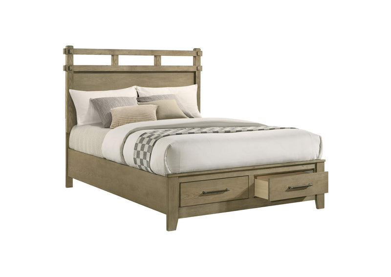 207530Q Hazlewood 59-inch Queen Panel Storage Bed Vineyard Oak