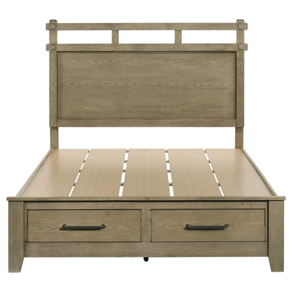 207530Q Hazlewood 59-inch Queen Panel Storage Bed Vineyard Oak