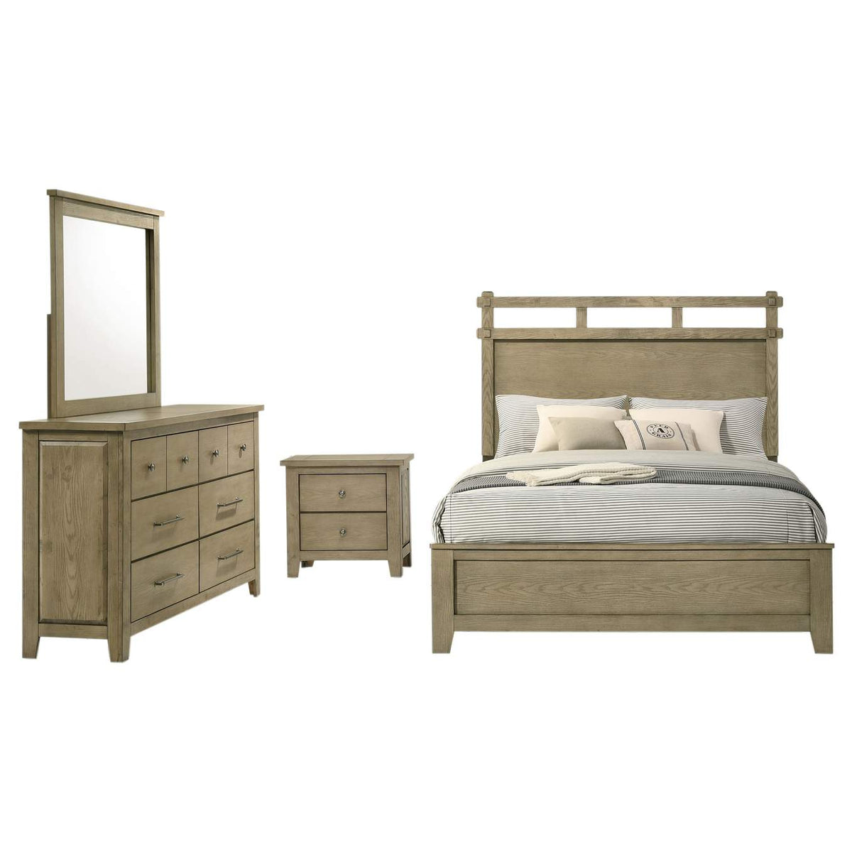 207531KE-S4 Hazlewood 4-piece Eastern King Bedroom Set Vineyard Oak