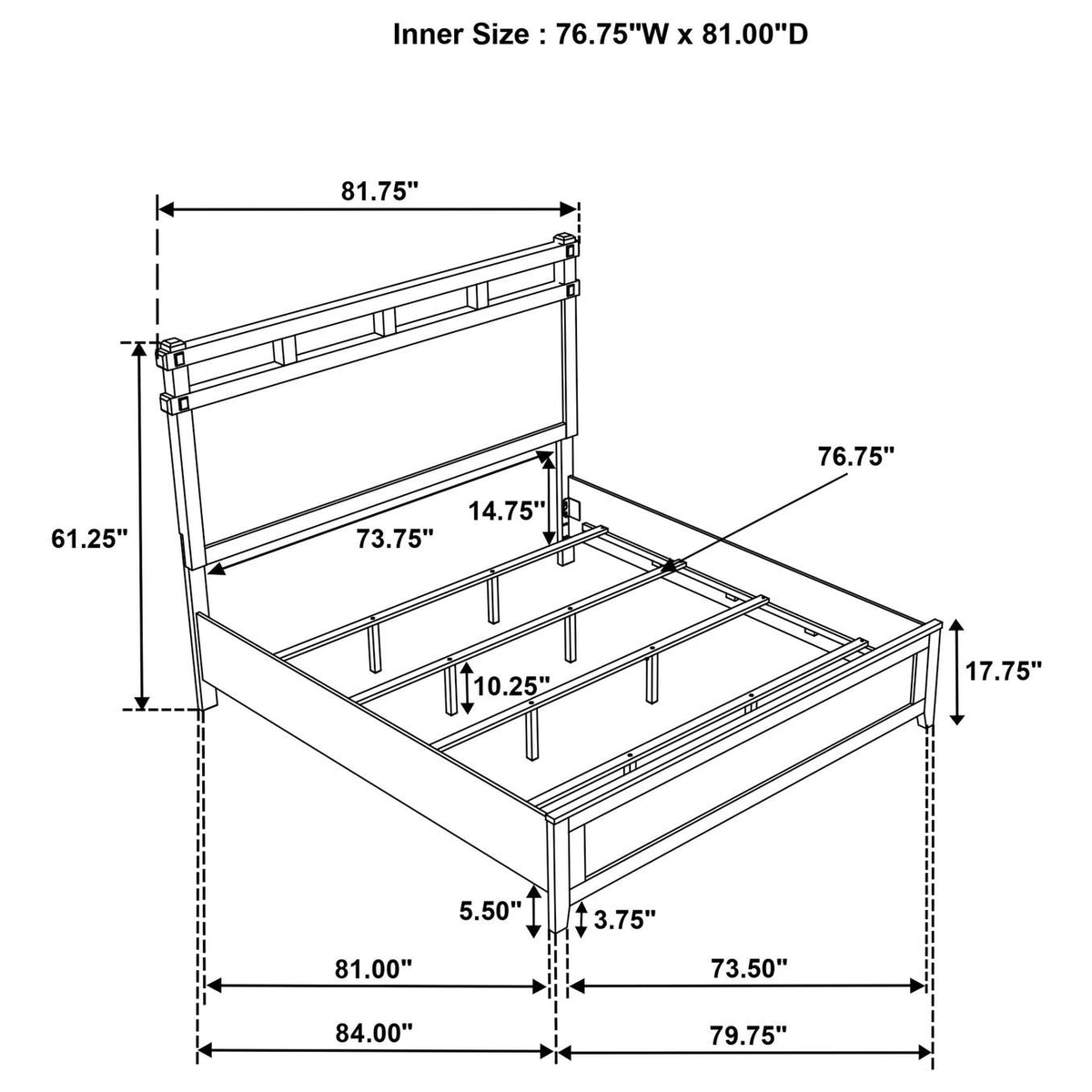 207531KE Hazlewood 61-inch Eastern King Panel Bed Vineyard Oak