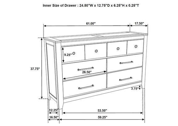 207531Q-S4 Hazlewood 4-piece Queen Bedroom Set Vineyard Oak