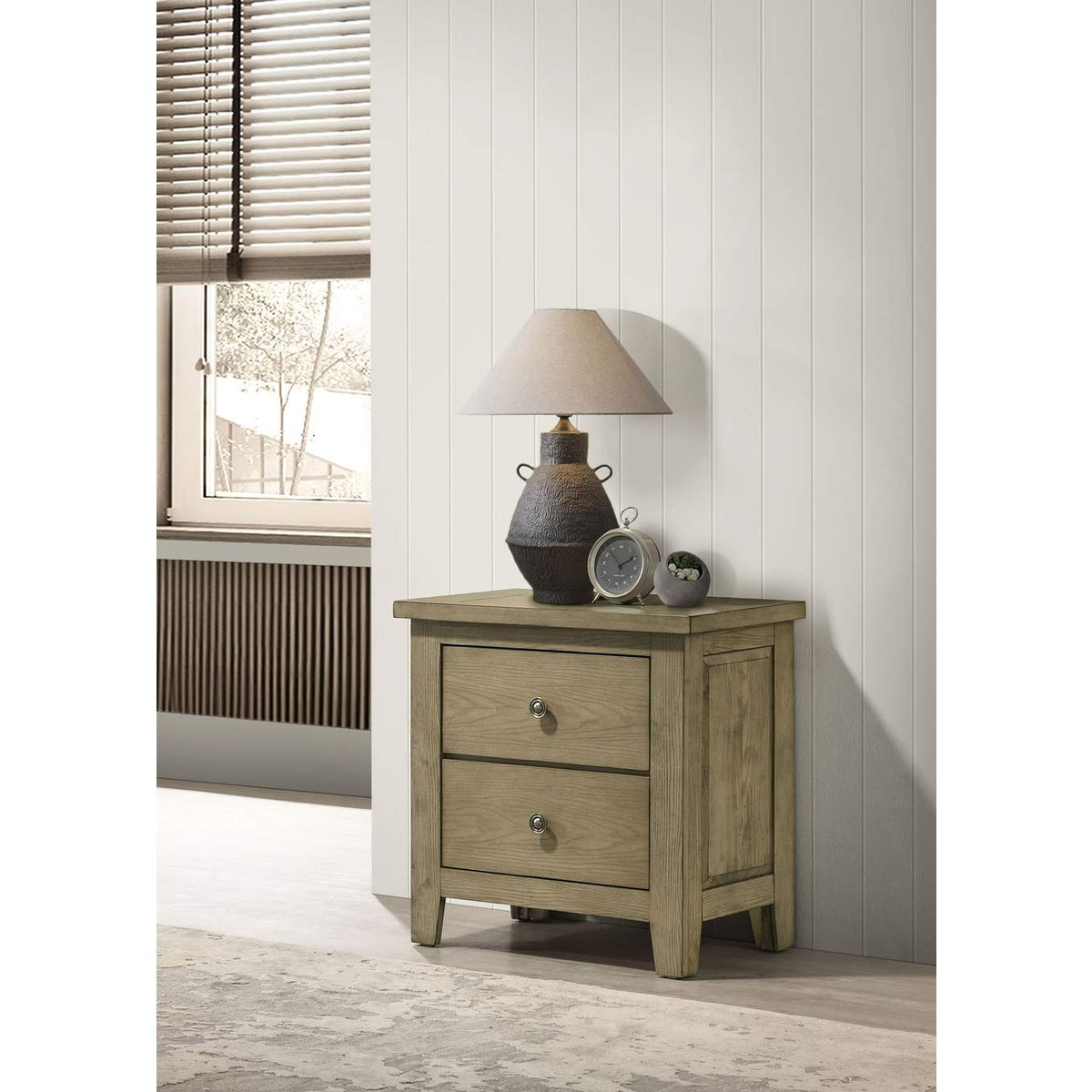 207532 Hazlewood 2-drawer Nightstand Bedside Table Vineyard Oak